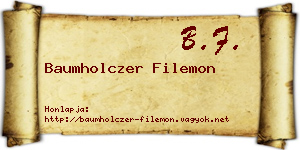 Baumholczer Filemon névjegykártya